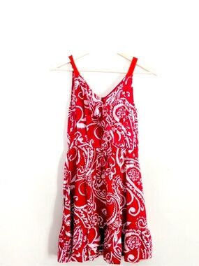 Elle Red and White Paisley Mini Sundress